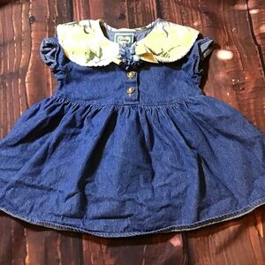 Vintage Casey J. Floral jeans dress size 3t